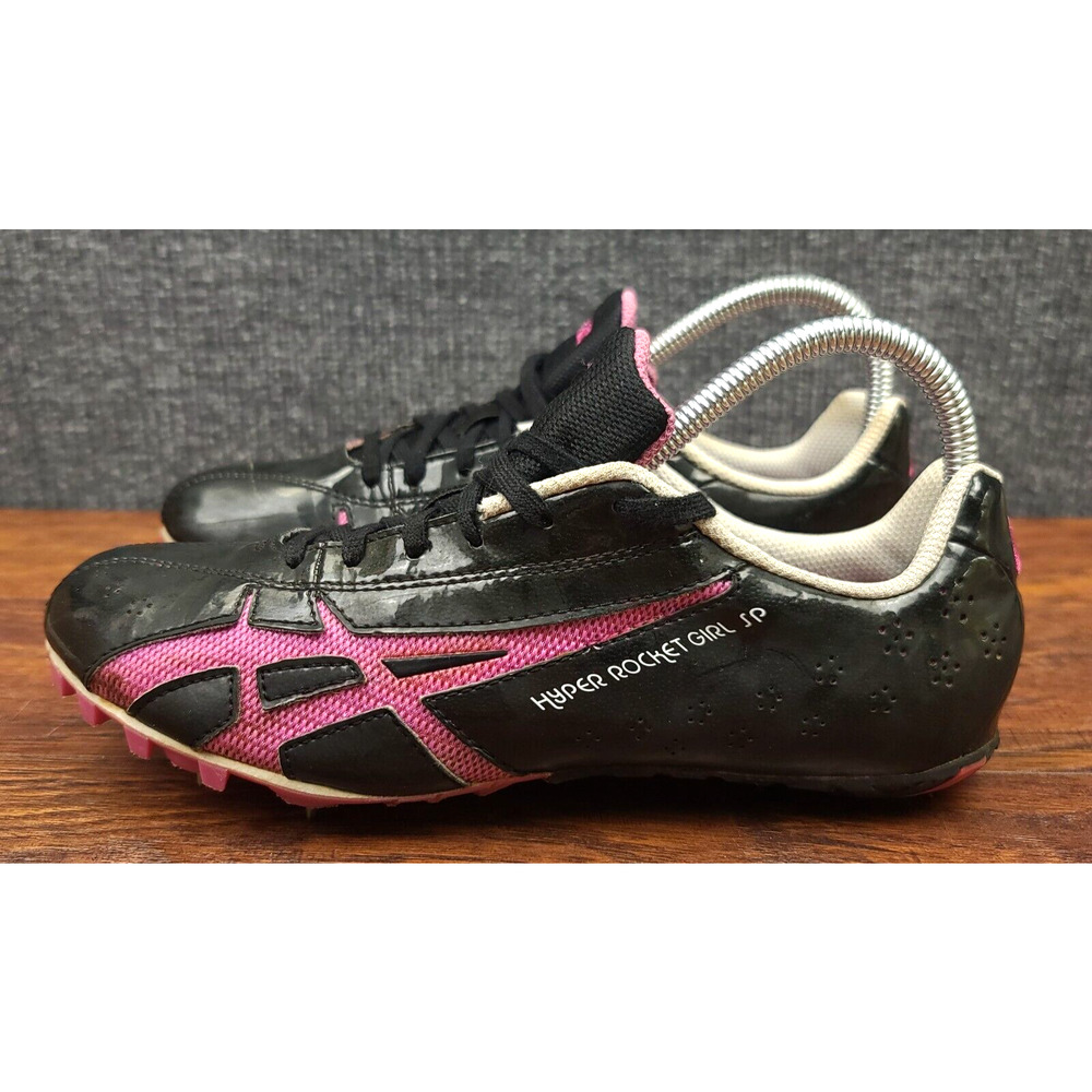 Asics Hyper Rocketgirl 6 Track Spikes Womens 8.5 Black Pink Synthetic Athletic - Picture 2 of 9